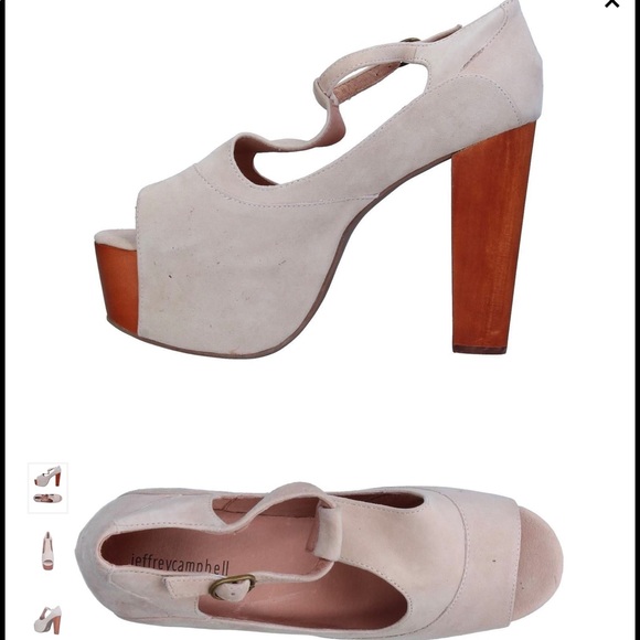 Nwob Jeffrey Campbell foxy platinum grey suede open toe heels size 9 - Picture 5 of 5